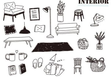 schémas avec différent croquis de meuble